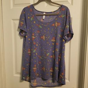 Lularoe Rocket Ship Classic Tee XL